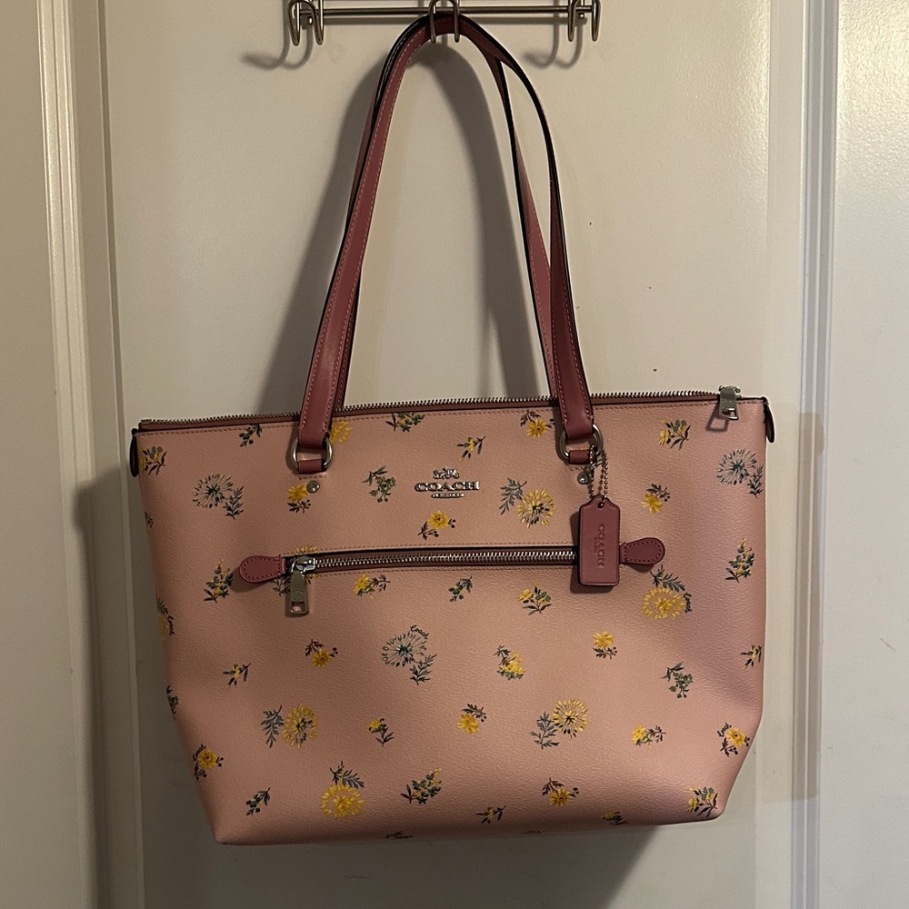 Coach Pink and Yellow Floral Bag